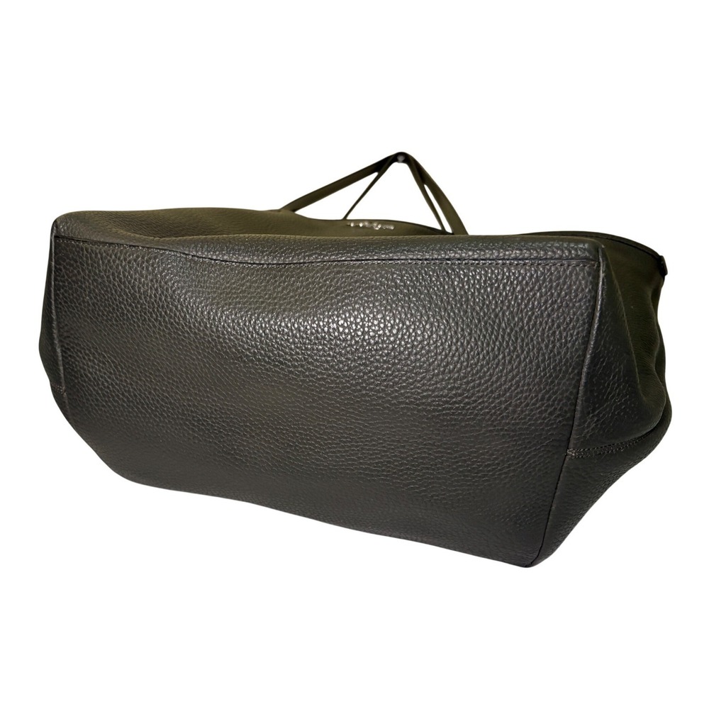 Coach Avenue Soft Tote Pebbled Leather Dark Olive Green/Gray Large Shoulder Bag - Picture 8 of 16